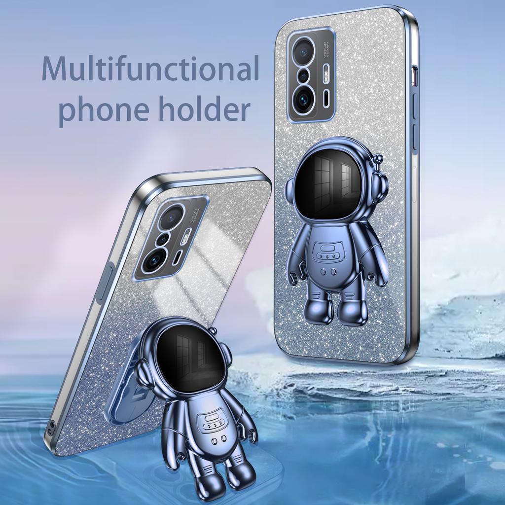 For Xiaomi 11T Pro 5G/11T 5G Case PC+TPU Phone Cover with Astronaut Kickstand