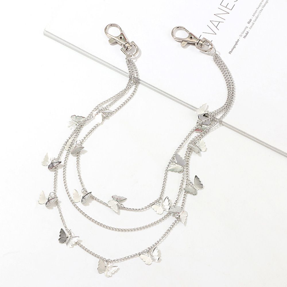 Accessories Fashion Women Punk Multi Layer Men Waistband Butterfly Belts Pants chain Waist Chain