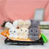 KX4B 3 Bunnies Dolls In Carrot Bag Set Ornament Plush Rabbit Ornaments Carrot Purse for Home Holiday Festival Decoration