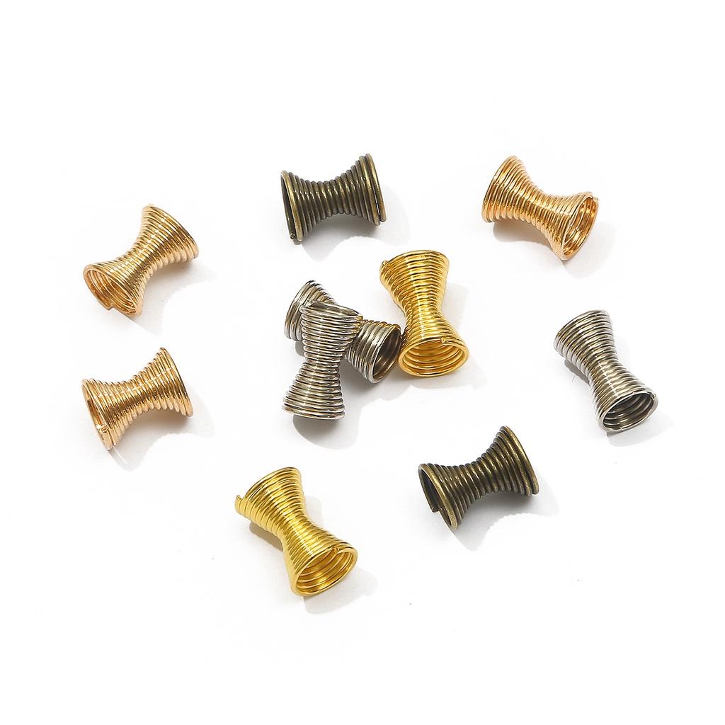 30pcs Metal Spring Funnel Shape Spacer Beads Caps Beading DIY Findings End Caps Bead Stoppers For Jewelry Makings Accessories