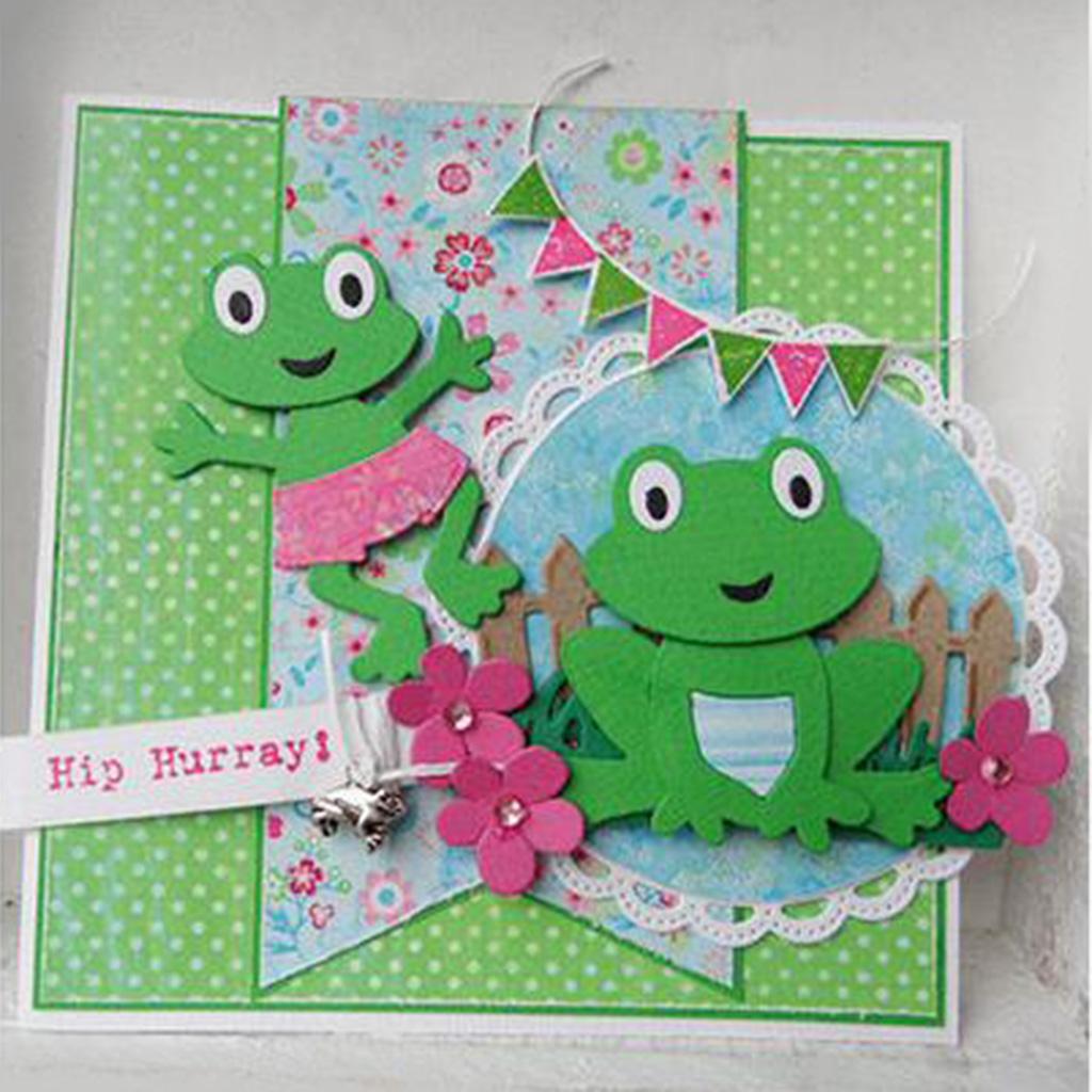 Metal Cutting Die 3D Happy for Frog Cutting Dies for DIY Scrapbooking Photo Deco