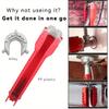 8-in-1 Multi-Functional Sink Wrench, Durable PP Material, Waterproof Handle, Universal Tool for Faucet & Valve Maintenance