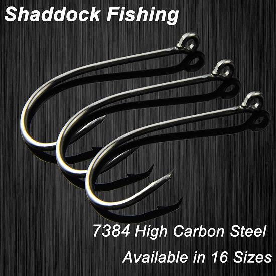 Shaddock Fishing 100pcs 7384 High Carbon Steel Octopus Saltwater Fishing Hooks 2X Strong Black Offset Sport Circle Bait Hooks