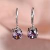 Prawdziwe kolczyki wiszące ze srebra próby 925 z cyrkonią cyrkonową dla kobiet i dziewcząt