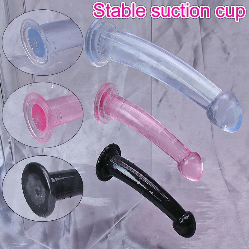 Cheap 4Sizes TPE Transparent Anal Plug Jelly Dildo Sex Toys for Man Woman Suction Cup Cock Vaginal Masturbation Soft Small Penis