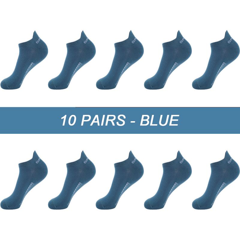10 Pairs High Quality Men Socks Breathable Cotton Sports Boat Sock Mesh Casual Athletic Summer Thin Cut Short Sokken Size 38-45