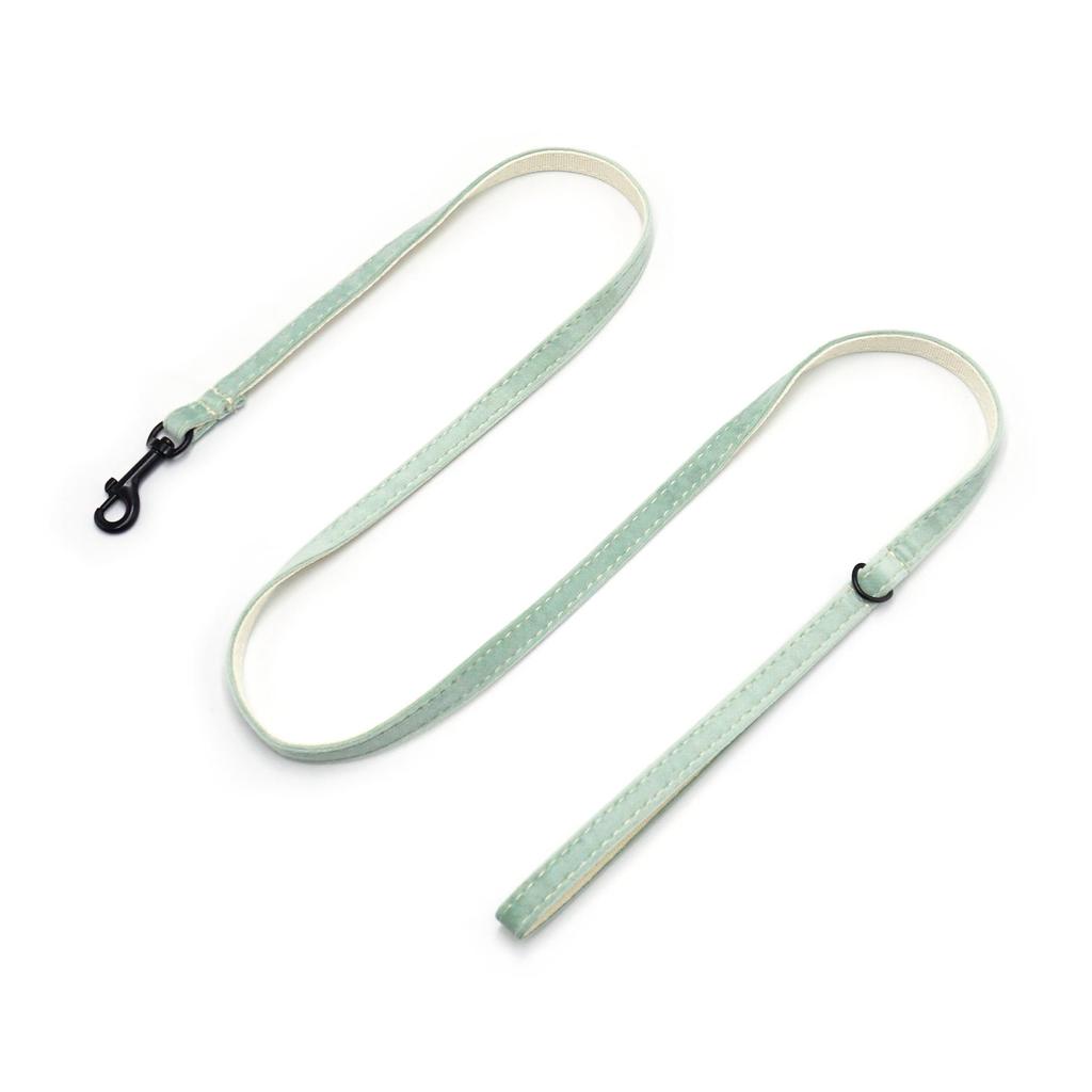 Adjustable White Tea Velvet Cat Collar with Bell - Cute & Comfy Pet Collar