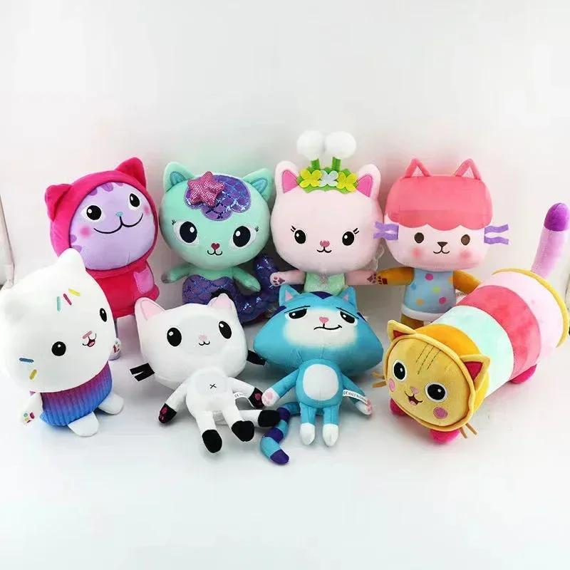 Anime Gabby's Dollhouse Plush Toy Mercat Cartoon Stuffed Animals Smiling Cat Car Cat Hug Gaby Girl Plushie Dolls Christmas Gifts