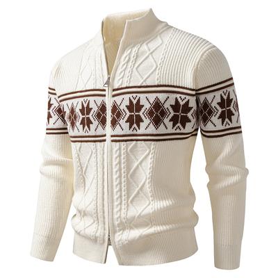 Men s Cardigan Sweater Warm Cold Blouse Outerwear Thick Knitted Zipper Sweaters Jacket Knitwear M