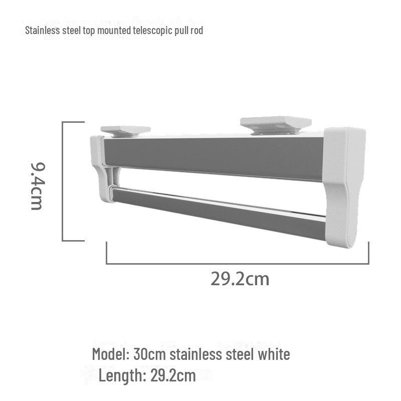 Top-Mounted Telescopic Pull-Out Trouser Rack with Stainless Steel Slide Rails