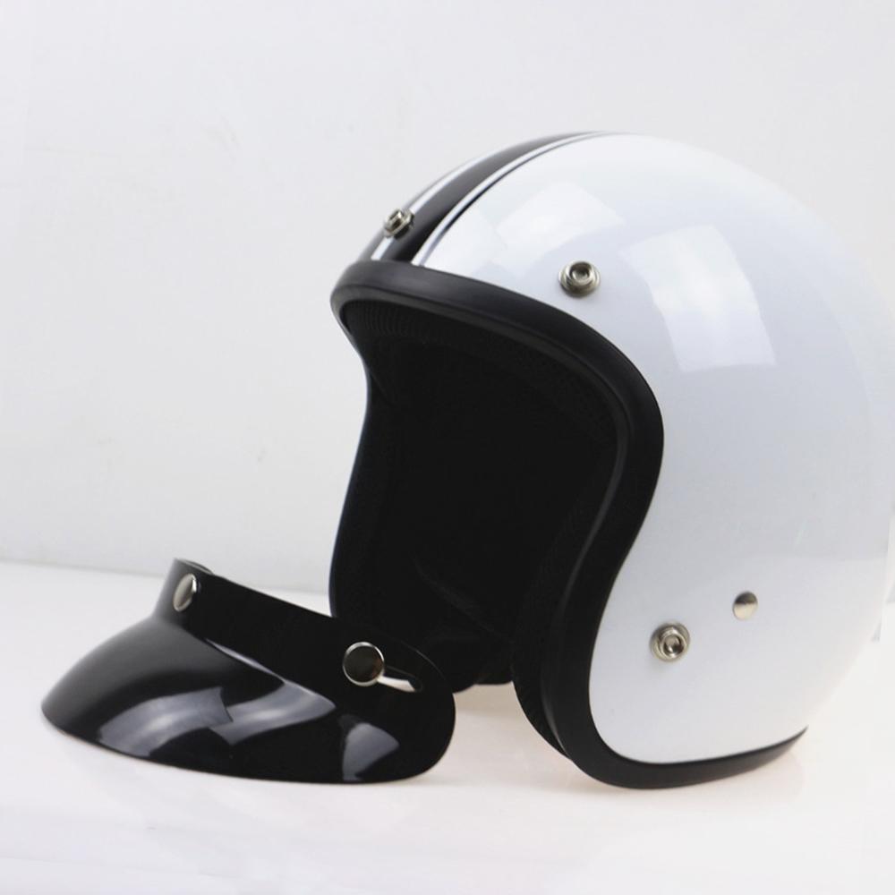 Universal Black 3-Snap Motorcycle Helmet Peak Lens Open Face Sun Shade Visor Shield