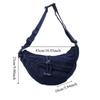 Leisure American Style Canvas Dumpling Bag Adjustable Strap Harajuku Denim Crossbody Bag Zipper Retro Handbag Women
