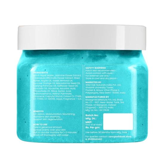 WildOak Blueberry Blast Sugar Body Scrub | 300g | Kojic & Hyaluronic Acid, Ceramides, Collagen & Peptides | De-Tan & Brightens Dark Areas