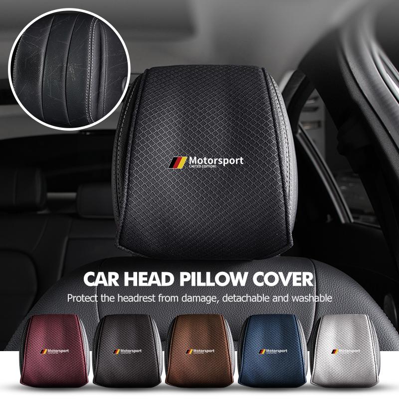 Car Seat Headrest Cover Cushion Neck Pillow Protector Pad For BMW E30 E34 E36 E39 E46 E52 E53 E60 E61 E62 E70 E71 E83