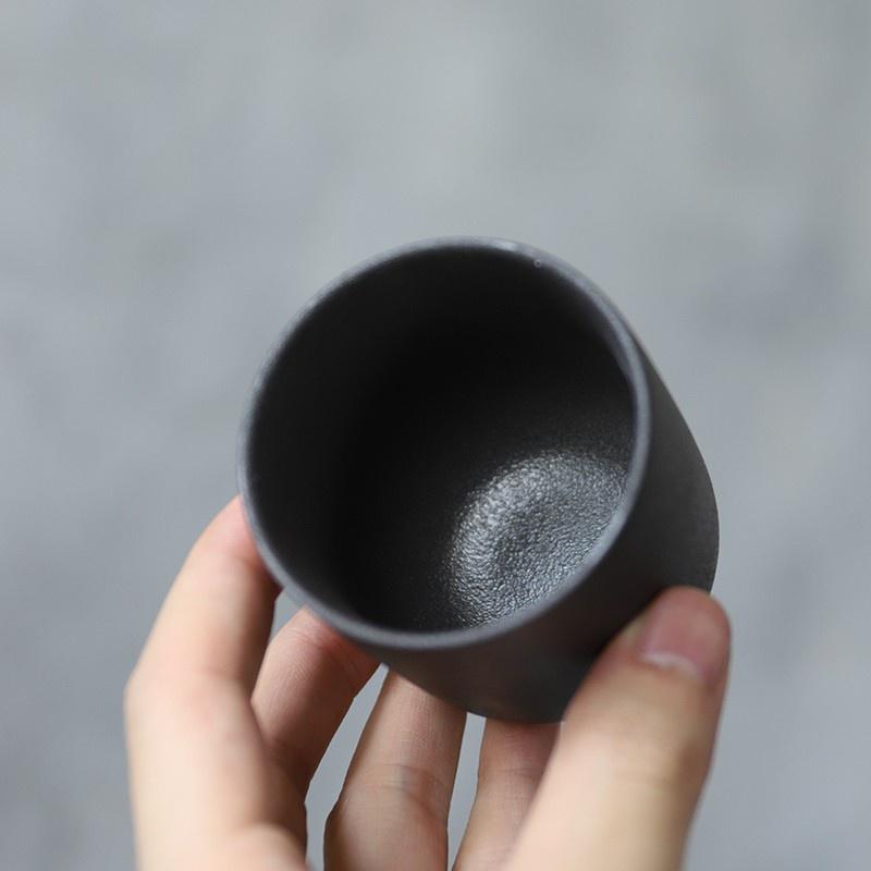 110ml Ceramic Tea Cup Japanese Style Kung Fu Tea Set Flat Mouth Cup