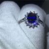 Huajie Blue Zirconium Diamond Ring Ring Single Ring Low Price Jewelry On the Whole Network