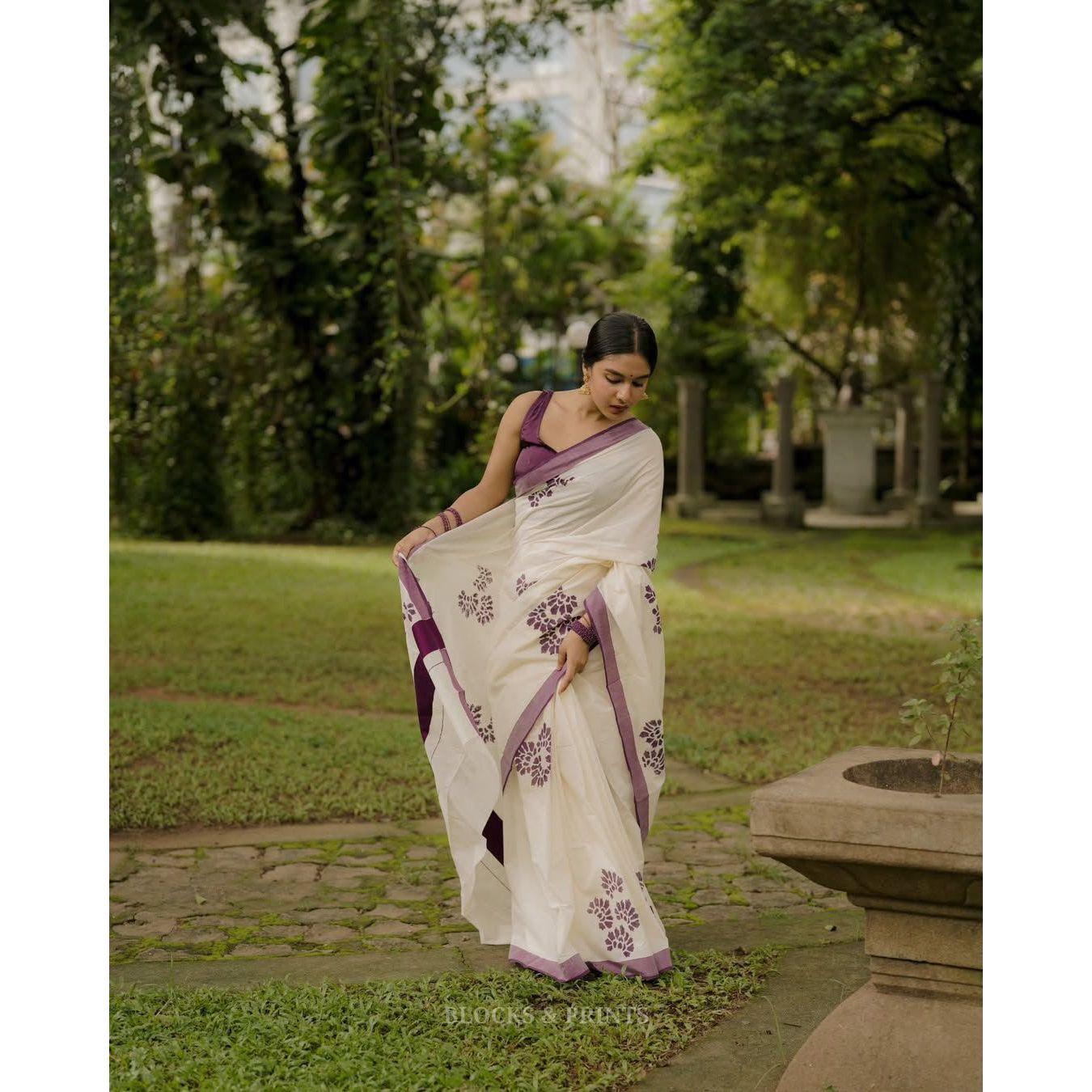 New Launch – Premium Silver Patta Weaving Linen Cotton Saree