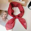 58cm Scarf for Women Cotton Linen Small Square Versatile Polka Dot Decorative Scarf Headscarf Neck Protection Scarfs Shawl