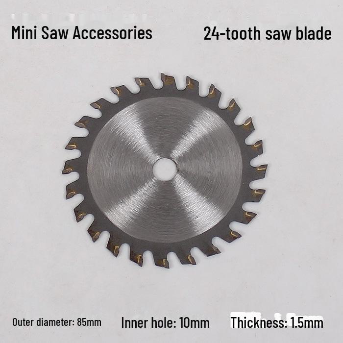 Disc circular cu 24 de dinți din aliaj TCT pentru mini prelucrarea electrică a lemnului, 85x10mm