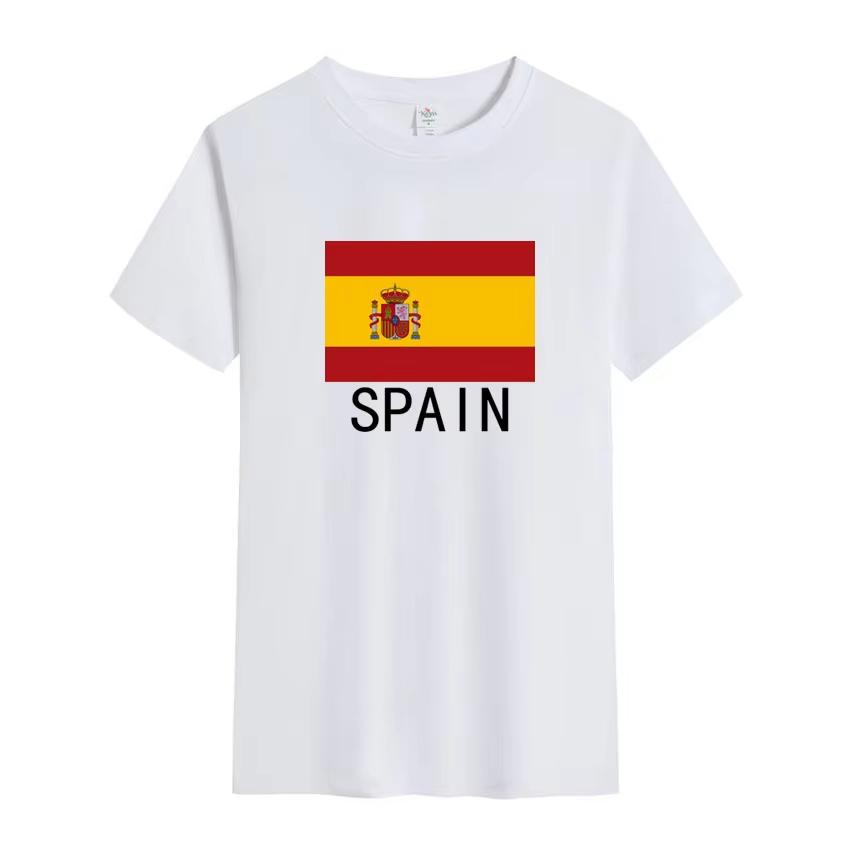 2026 Summer New Design Spanish Flag Pattern TShirt HighQuality Fashion Casual Breathable Mens Roundneck Printed TShirt