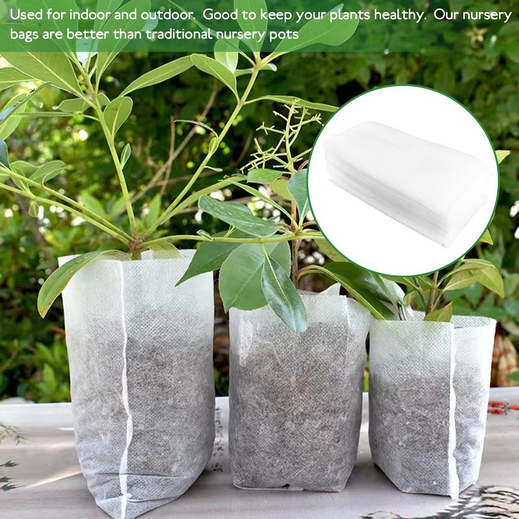 100Pcs Plant Grow Bags Non-Woven Fabric Nursery Pouches for Garden Growing Transplanting Vegetable and Flower Growing Bags