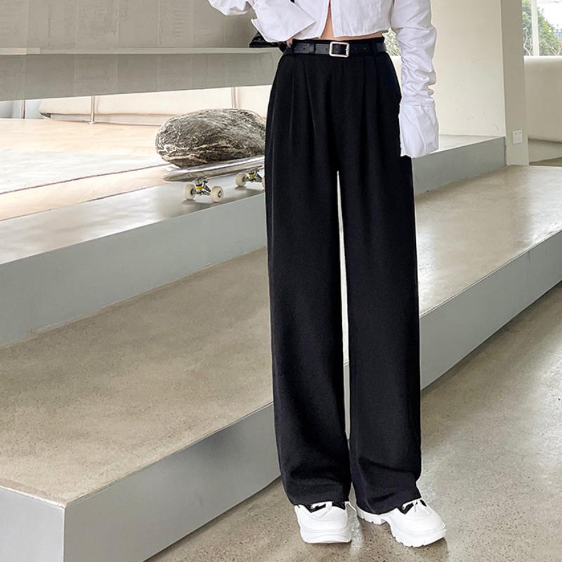 Suit Pants Pants for Women's Spring New High-waist Straight-leg Casual Pants Loose Drape Wide-leg Pants