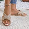 Women's fashion trend linen belt with anti slip and wear-resistant soft bottom and flat bottom