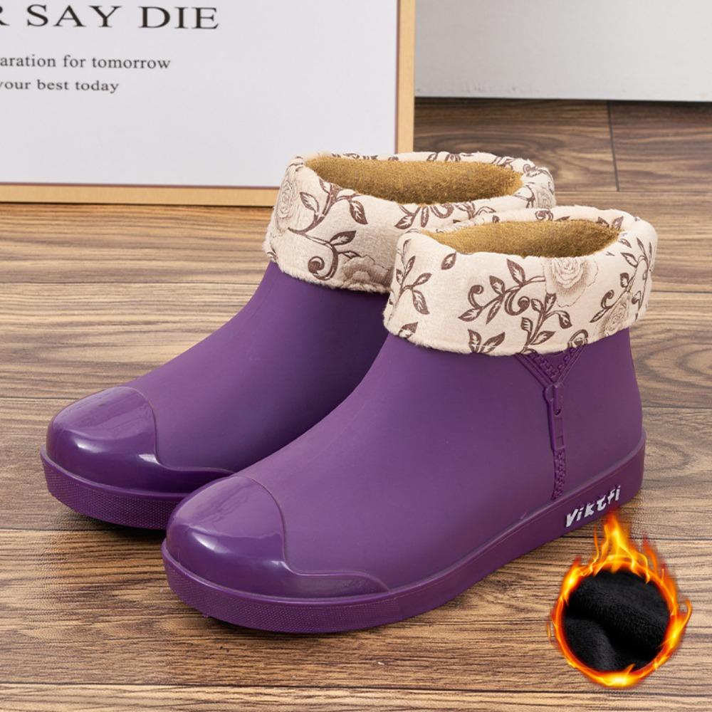 Dámské holínky s nízkou holení a plochou podrážkou, pracovní obuv do kuchyně, módní dámská obuv