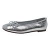 Silver Ballet Soft-soled Single Shoes for Women's 2025 Spring New French Evening Breeze Gentle Flat-bottomed Light-mouth Beanie Ladyshoes