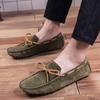 Army Green Suede Leather Penny Loafers Men Casual Shoes Man Moccasins Slip On Men's Flats Male Driving Shoes Big Size 38-47