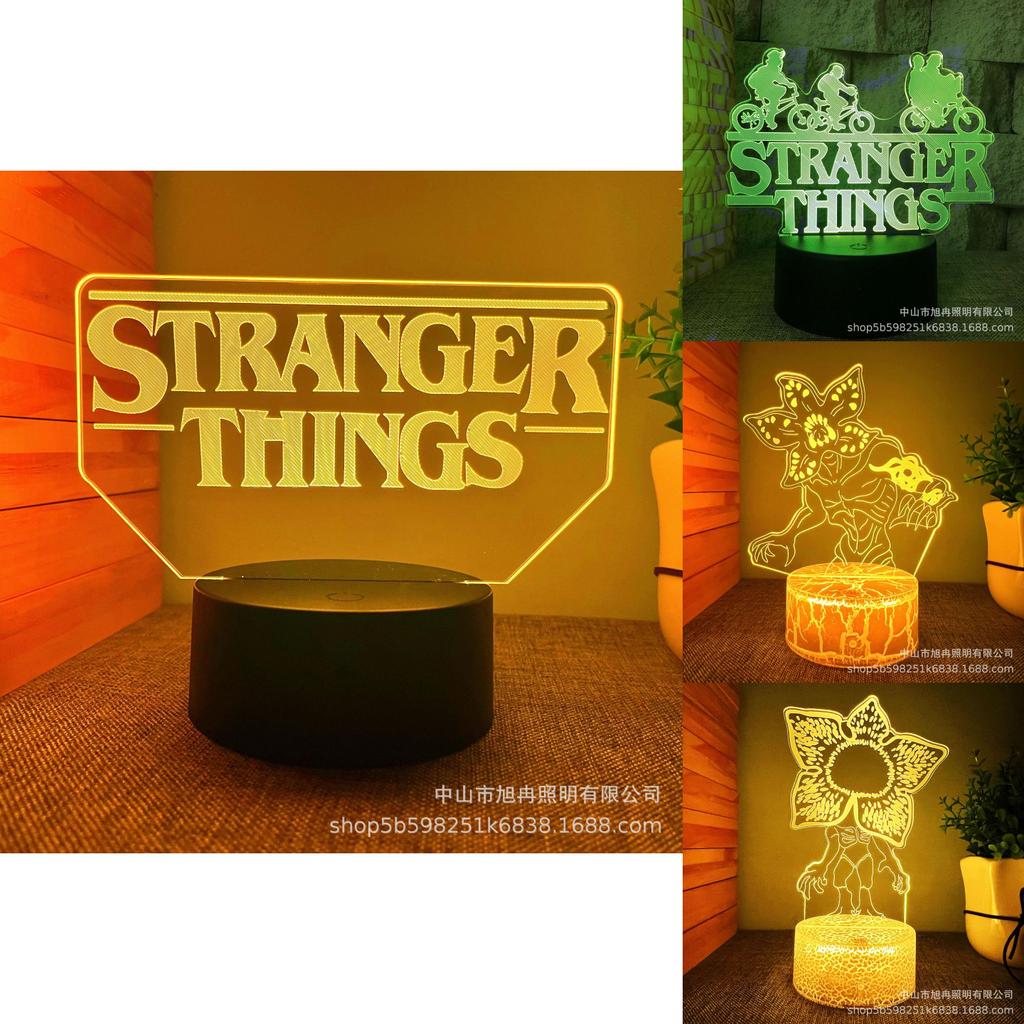 Stranger Things 3d Led Night Light With 16 Color Remote For Kids Bedroom Decor