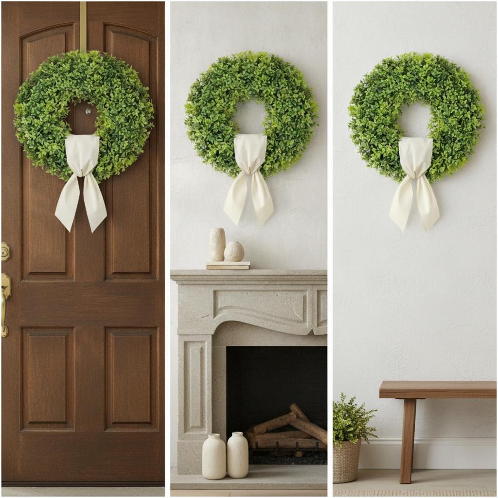 Green Artificial Boxwood Wreath 60 Cm Diameter 20 Inch