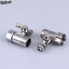 1 Set Tap Tee B Cold Hot Water Pipes Home Accessories 1/2" To 1/4"3/8" With Shut-Off Ball Valve RO Feed Water Adapter