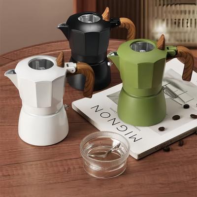 Uppgraderad Moka-kanna med dubbelventil Dubbelventil Extraktion Ihålig Visuell Espressokanna Professionell Hemmakafé Utomhus Kaffetillbehör