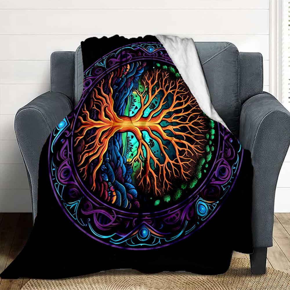 Tree Life Flannel Blanket Throw Blanket Soft Warm Sofa Bed Camping home Decor Unique Christmas Gift C9261024