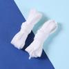 10mm Double Layer Flat Polyester Shoelaces for Casual Sports Shoes - White