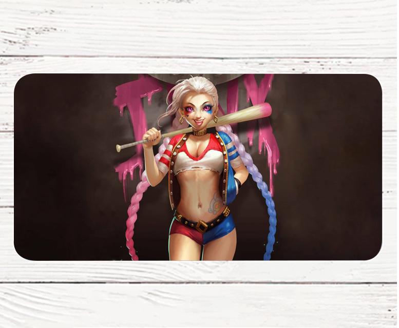 Big Promotion Laptop Large Mouse Pad LOL Girl Jinx Gaming Mouse Pad Style Design Gaming PC Anti-slip Mouse Mat