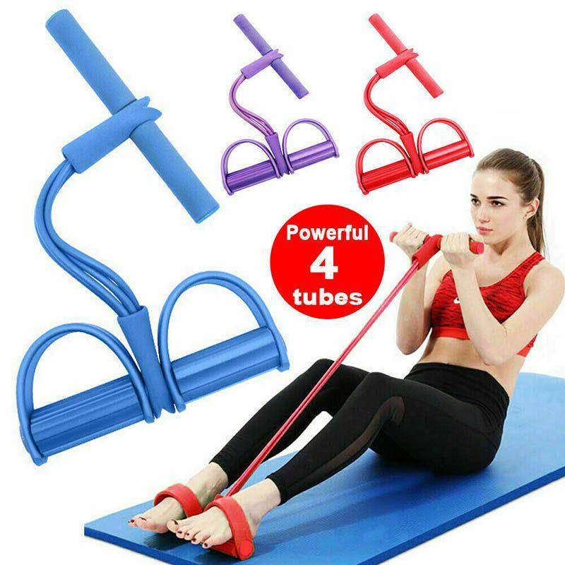 Durable Fitness Gum 4 Tube Resistance Bands For Effective Sit-up Pull Rope Exercises