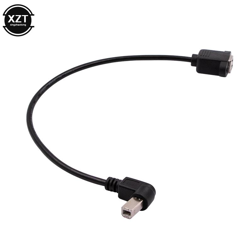 Right Angle USB Type B Male To USB B Female Printer Panel Mount Extension Sync Cable Cord 0.3M 0.5M