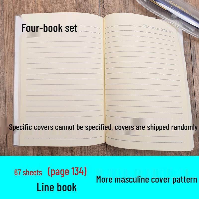 Rubber-Covered A5 Grid & Lined Notebook for Student Use.