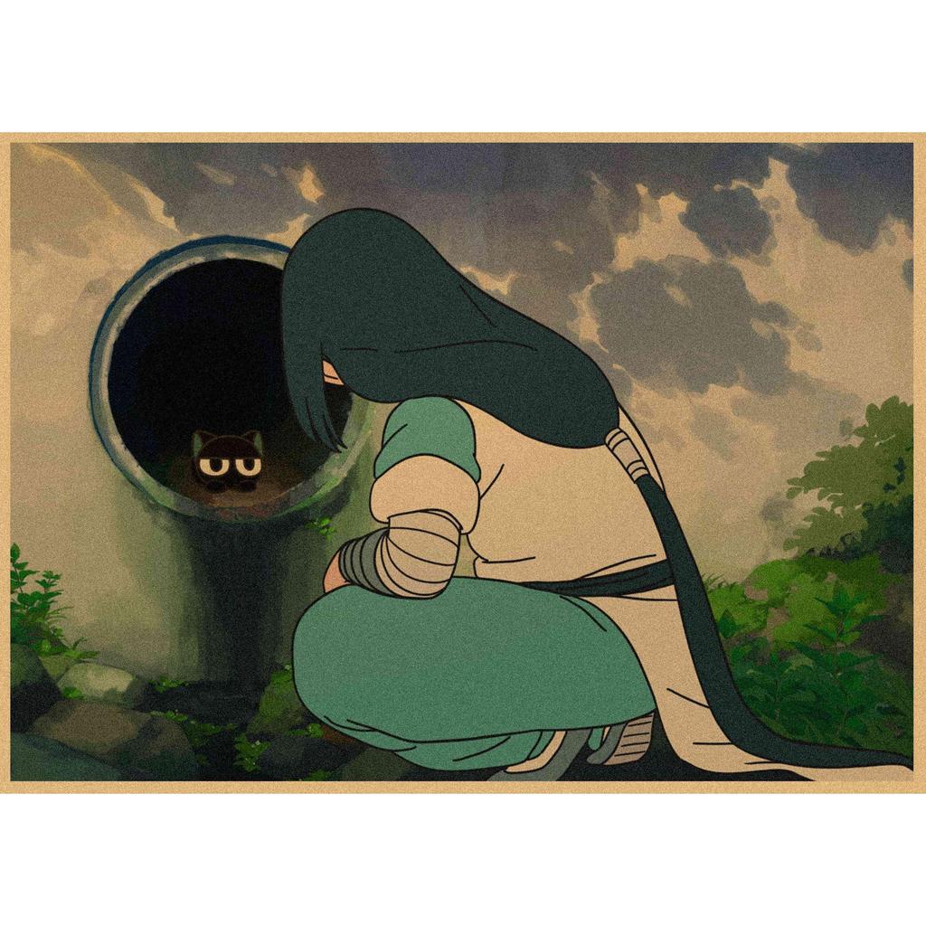Luo Xiaohei Anime Poster - Retro Kraft Paper Wall Art for Cafe & Bar Decor