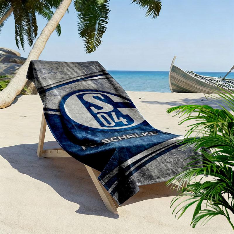 Asciugamano da Spiaggia Stampato FC Schalke 04, Asciugamano Grande Morbido ad Asciugatura Rapida per Spiaggia Campeggio Nuoto
