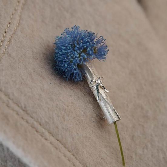 Bouquet Brooch Artistic Vase Shape Lightweight Alloy Insert Real Dried Flowers Decorative Brooch Wearable Flower Accessory
