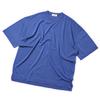 VERNO [Casual] Linen Like Short Sleeve Round Knit Blue