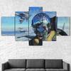 5 Stück Pilot Jet Fighter Aircraft 5 Stück Leinwanddruck Poster Wandkunst Dekor Gemälde HD-Druck Home Decor 5 Stück Bilder