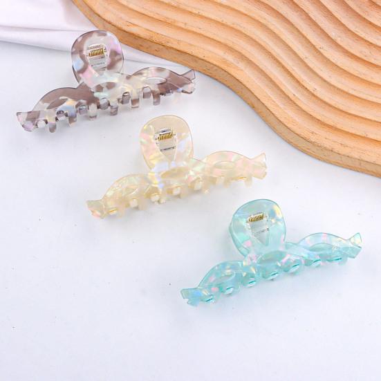 Hair Claw Large Wave Design Back Head Hair Clip Anti-slip Teeth Strong Grip Shark Hair Clip Versatile Hair Accessory