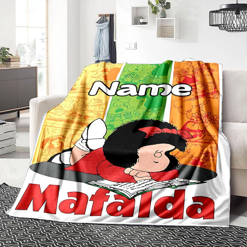 Custom Name Mafalda'S Adventures Party Blanket For Couch Bed Plush Cozy Fuzzy Blanket Super Soft Warm Blankets For Fall And Winter 091626