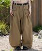 RuNaKi'Hu' Wxp042 Saki Frill Seersucker Wide Pants (Brown)