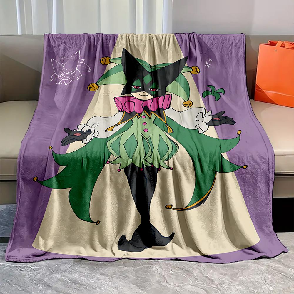 6 Sizes Game Pokémon M-Meowscarada Print Blanket Fluffy Plush Sofa Bed Throw Blanket for Kids and Adults Travel Home Supplies