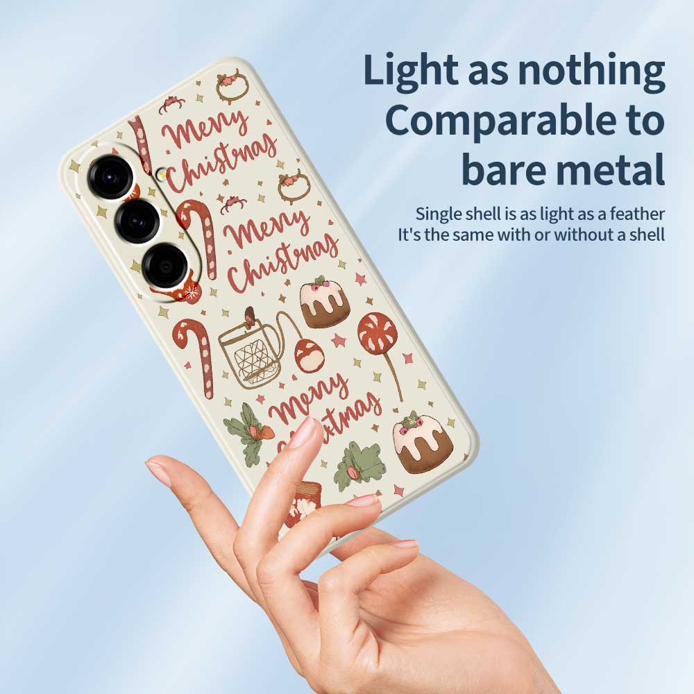 For Samsung Galaxy A56 5G Case Merry Christmas Pattern Printing Straight Edge TPU Phone Back Cover